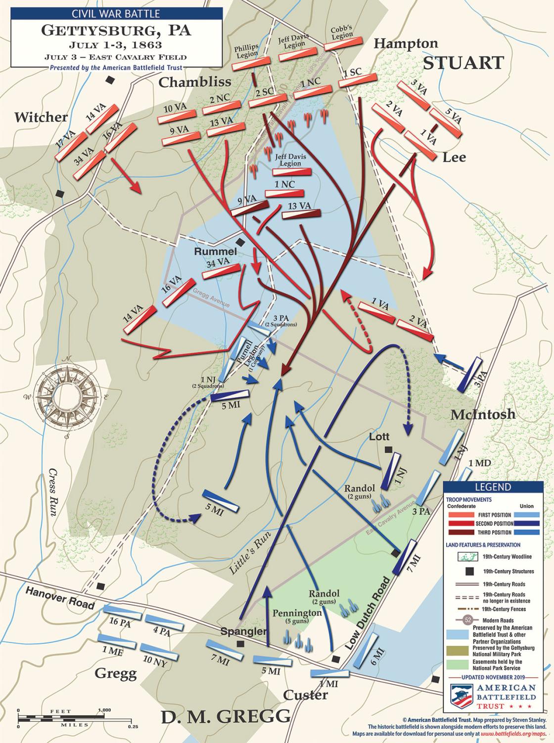 Gettysburg East Cavalry Field July 3 1863 American Battlefield Trust
