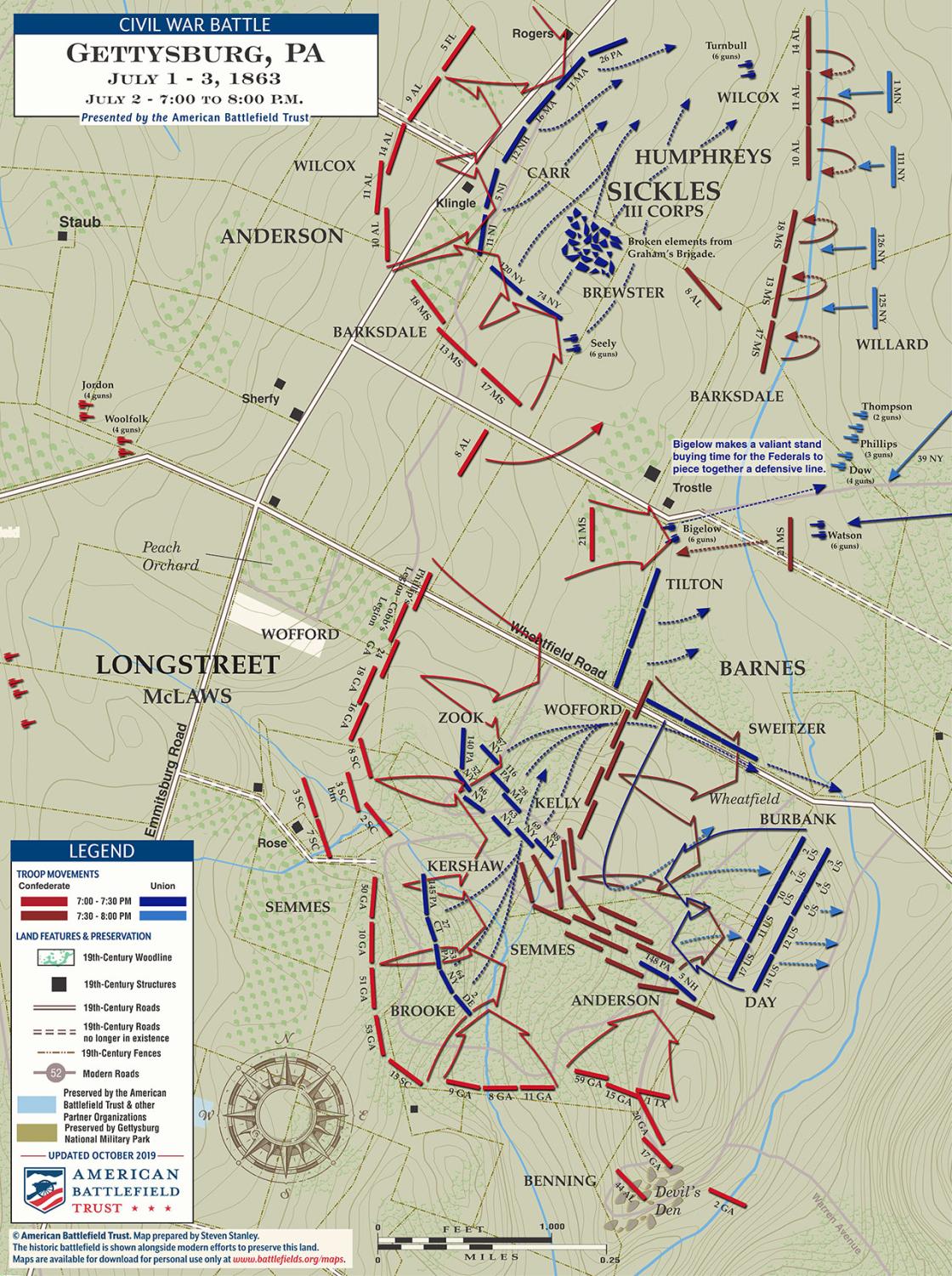 Gettysburg The Wheatfield And Peach Orchard July 2 1863 700 8