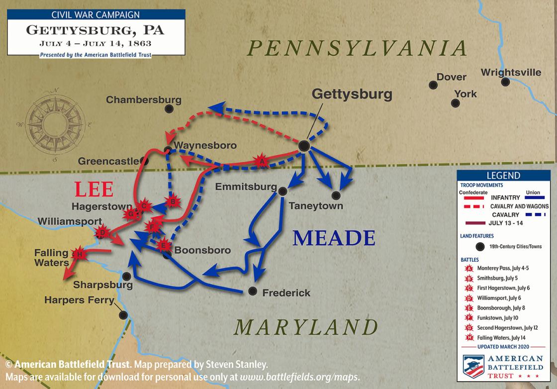 Gettysburg Campaign July 4 to July 14, 1863 American Battlefield Trust