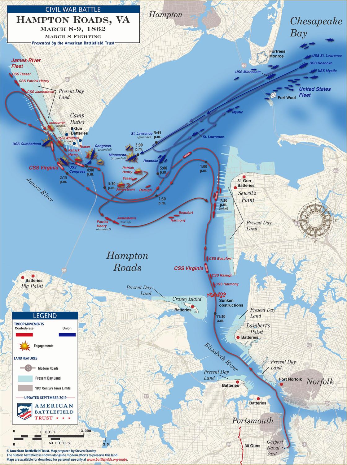 Battle of Hampton Roads Maps American Battlefield Trust