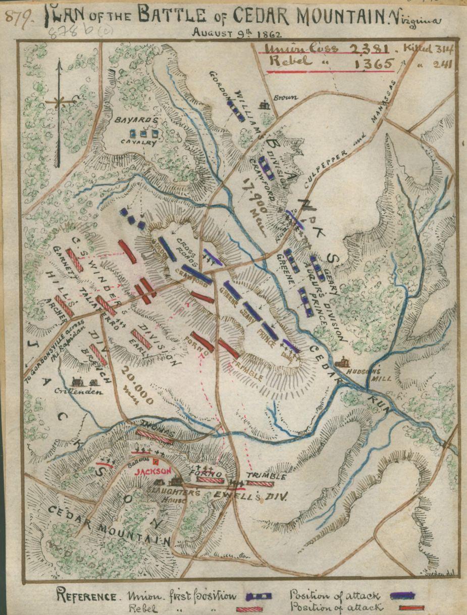 Plan of the Battle of Cedar Mountain | American Battlefield Trust