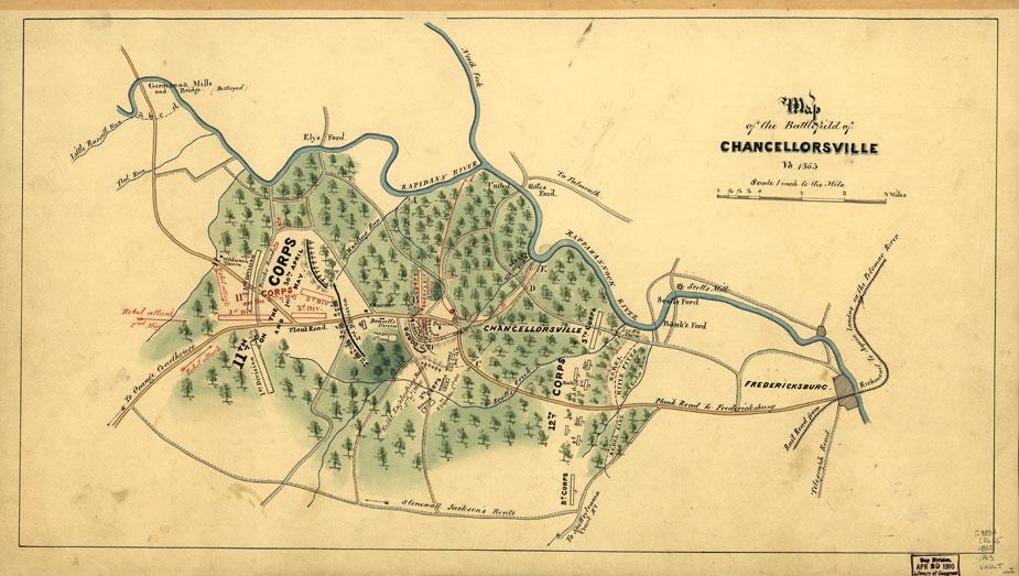 Map Of The Battlefield At Chancellorsville | American Battlefield Trust