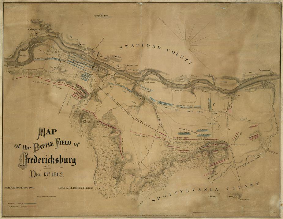 Map Of The Battlefield At Fredericksburg American Battlefield Trust   Fredericksburg Blackburn 