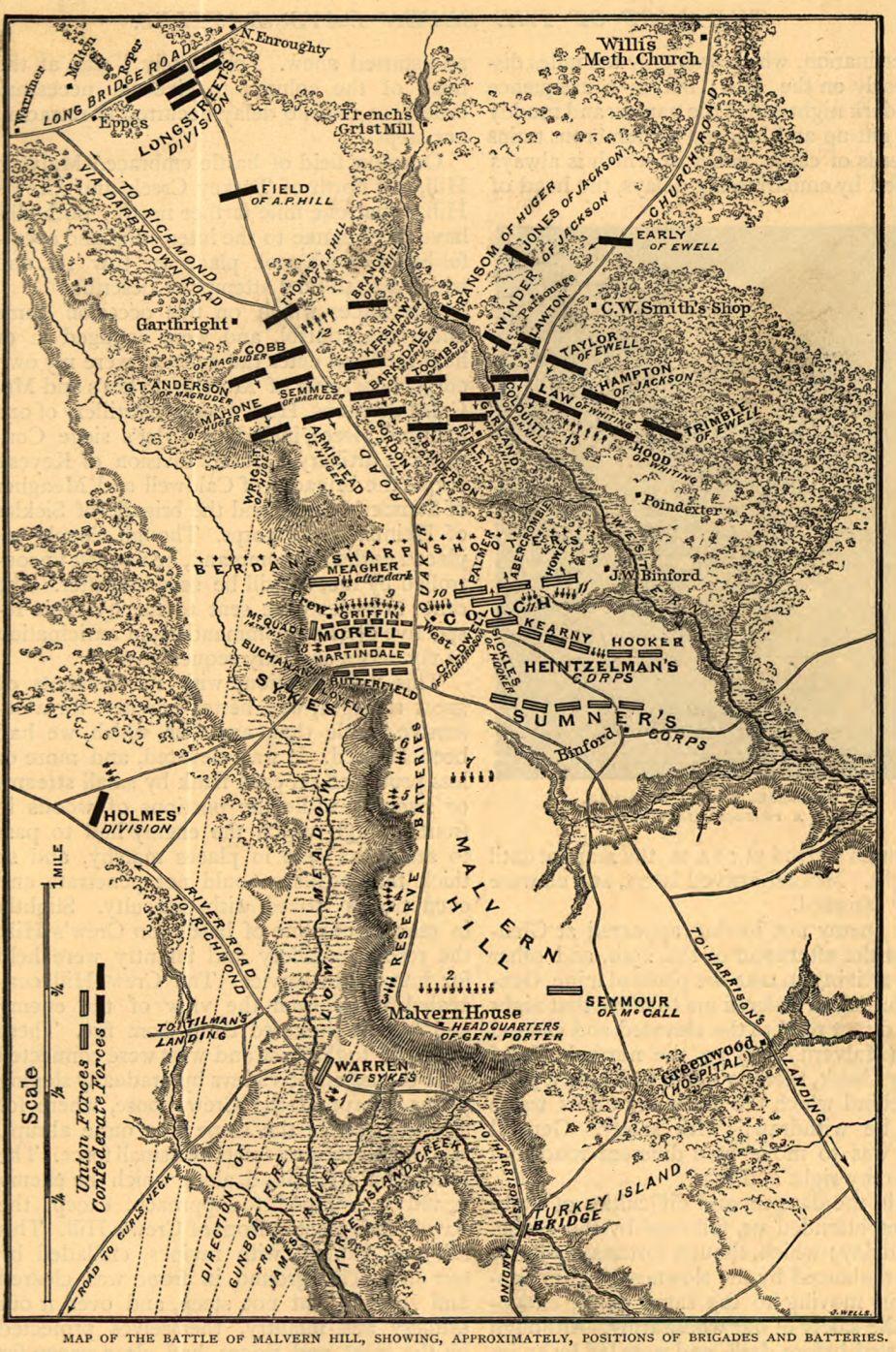 Map of the Battle of Malvern Hill | American Battlefield Trust