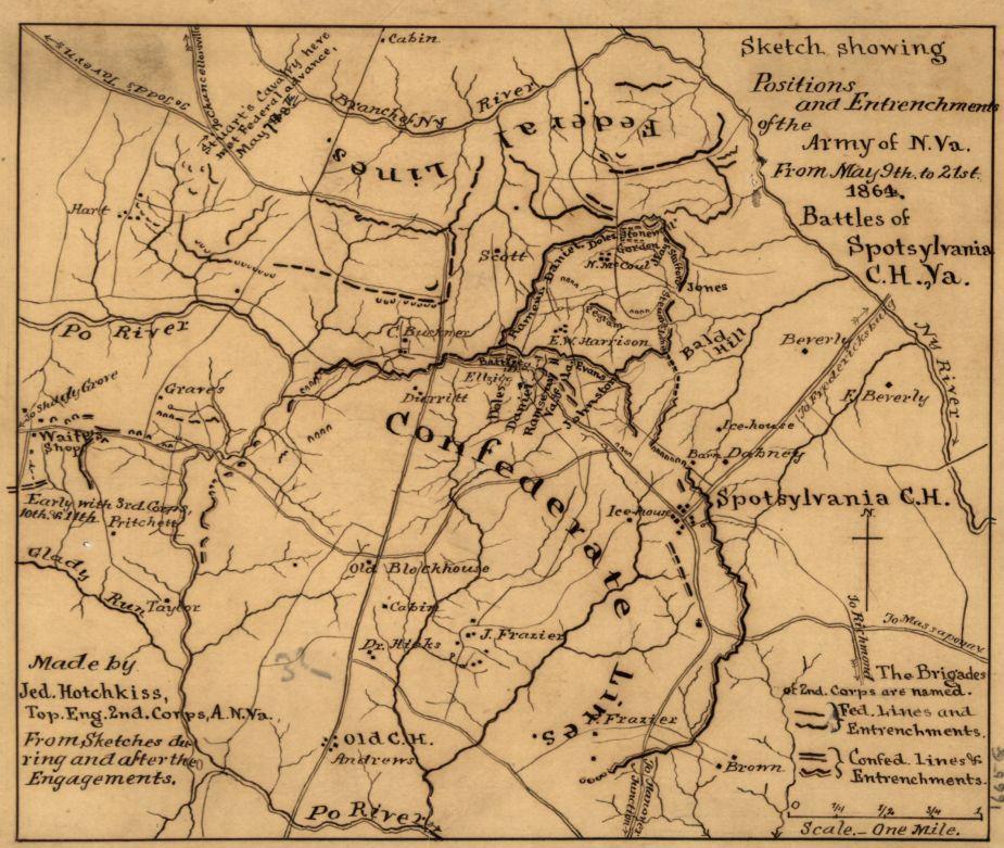 Spotsylvania Court House - Sketch showing Positions and Entrenchments ...