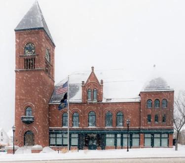 Wolfeboro's Great Hall in the Snow